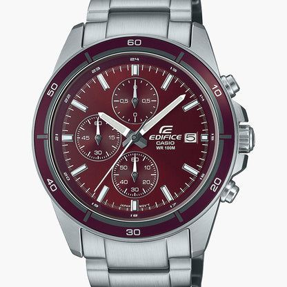 Casio Analog Red & Stainless Steel Men's Watch ED569