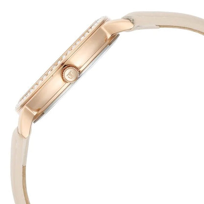 Analog Pink & Leather Women's Watch NS95236WL01