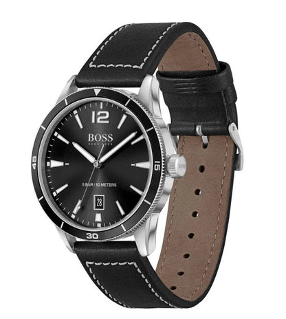 Hugo Boss Analog Black & Leather Men's Watch 1570125