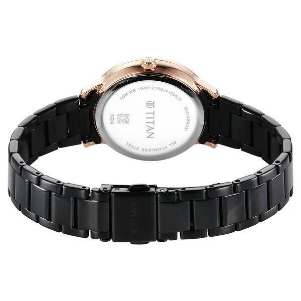 Analog Black & Stainless Steel Women' 95314KM01