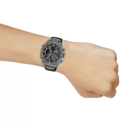 CASIO Analog-Digital Black & Stainless Steel Men's Watch ED527
