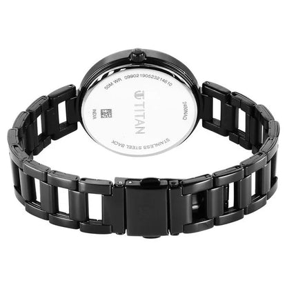 Workwear Quartz Analog Black Dial Black Stainless Steel Strap Watch for Women NS2480NM01