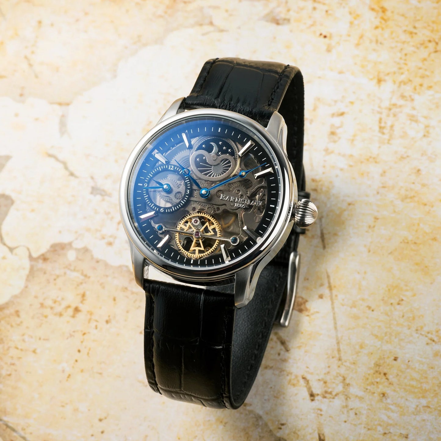 Earnshaw  Black & Leather Men's Watch ES 8063 04