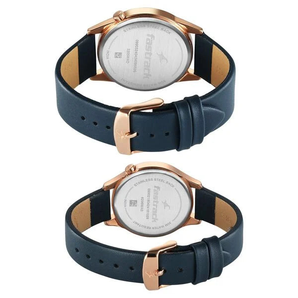 Fastrack Analog Blue & Leather Couple' 33056296WL01P
