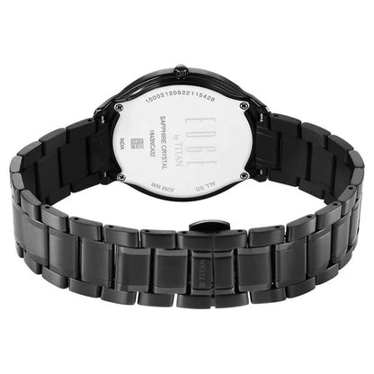 Edge Slim Stainless Steel Strap Black Dial Analog Watch for Men