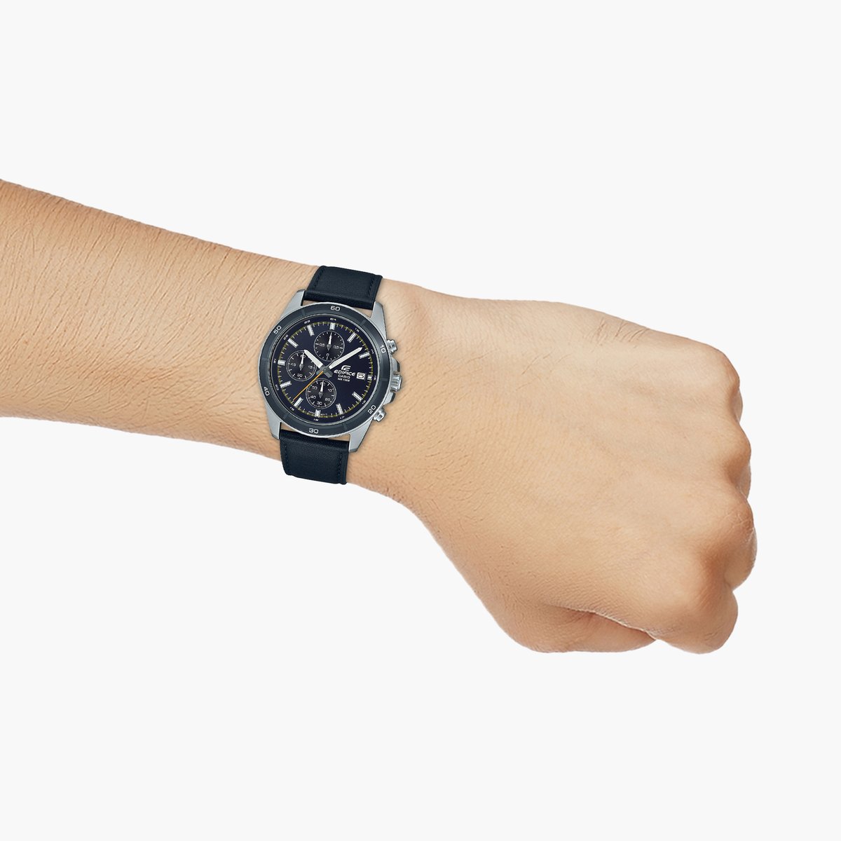 Casio Analog Black & Leather Men's Watch ED570