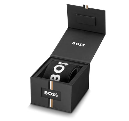 BOSS One Qtz Multifunction Carnation Gold Round Dial Women's Watch|Ionic Plated Carnation Gold Steel Material|Gold Color Band