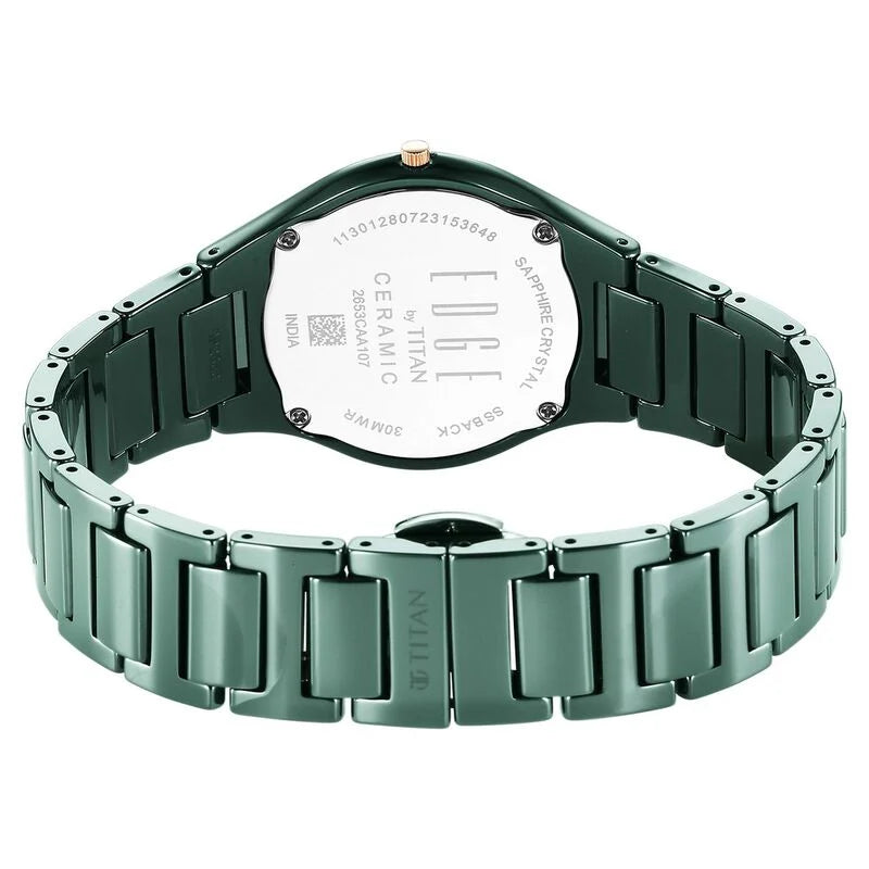 Analog Green & Ceramic Women's Watch 2653QC06
