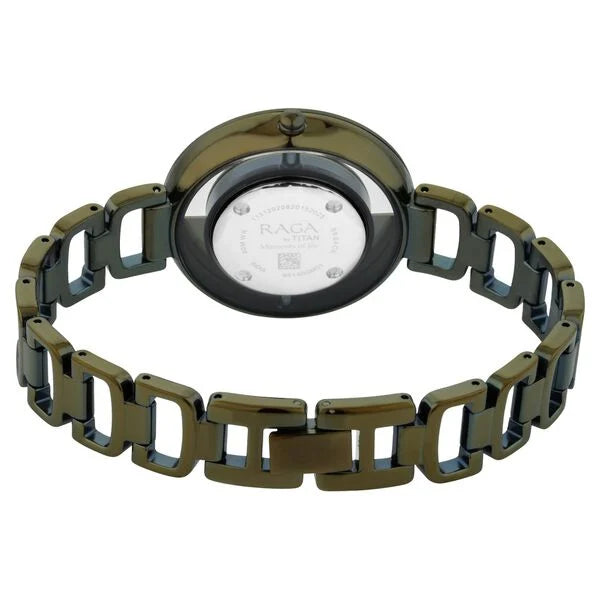Raga Moments Of Joy Green Dial Women Watch With Metal Strap