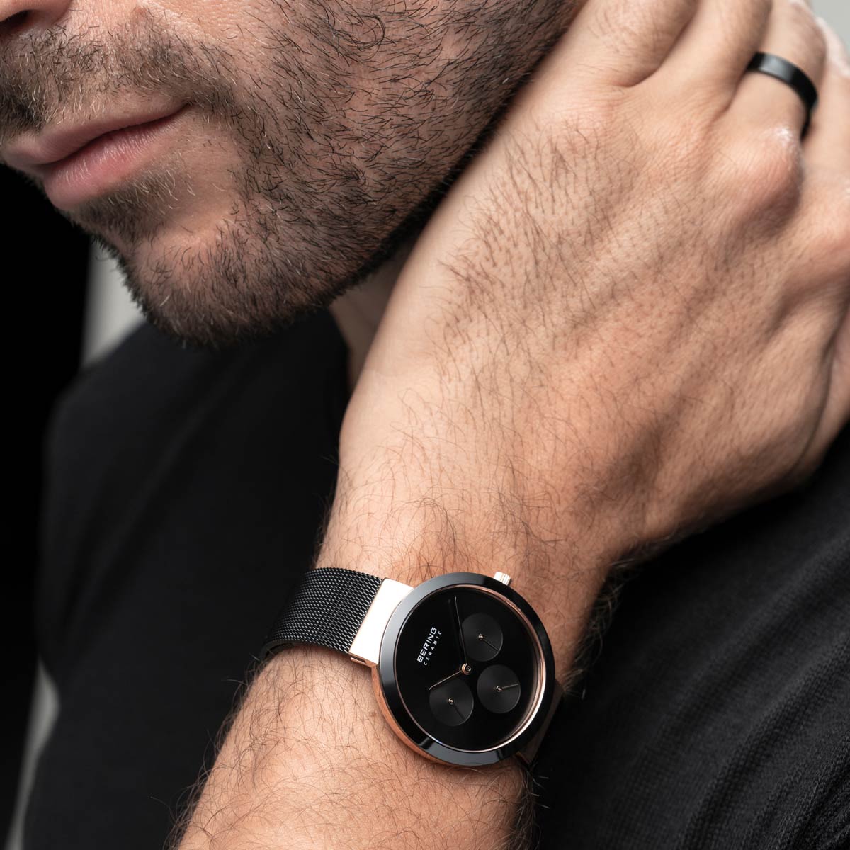 Bering  black & milanese Women's Watch 35036 166