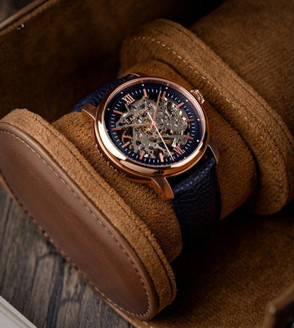 Earnshaw  Blue & Leather Men's Watch ES 8290 05