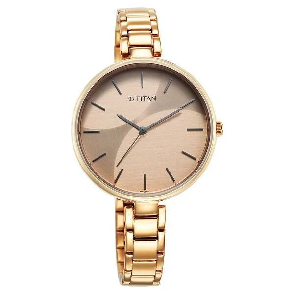 Purple Stackables Quartz Analog Two Toned Dial Stainless Steel Strap Watch for Women