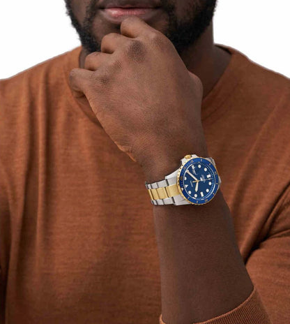 Fossil  Blue & Stainless Steel Men's Watch FS6034