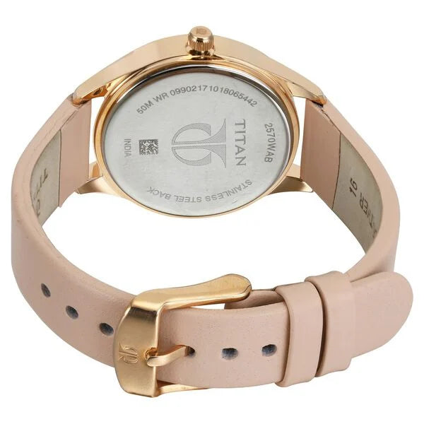 Analog Pink & Leather Women's Watch NS2570WL01