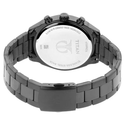 Men's Metropolitan Luxe: Multifunction Mono black Dial with Two-Tone Stainless Steel Bracelet Watch
