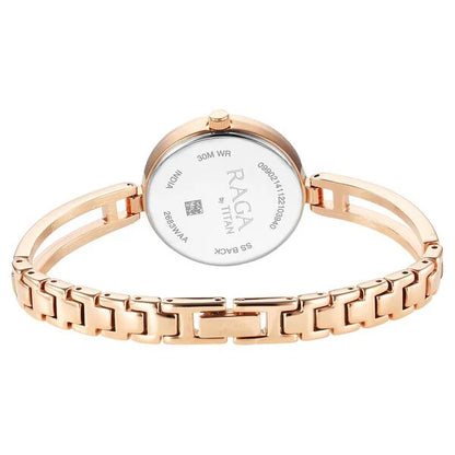 Raga Viva White Dial Analog with Date Metal Strap watch for Women