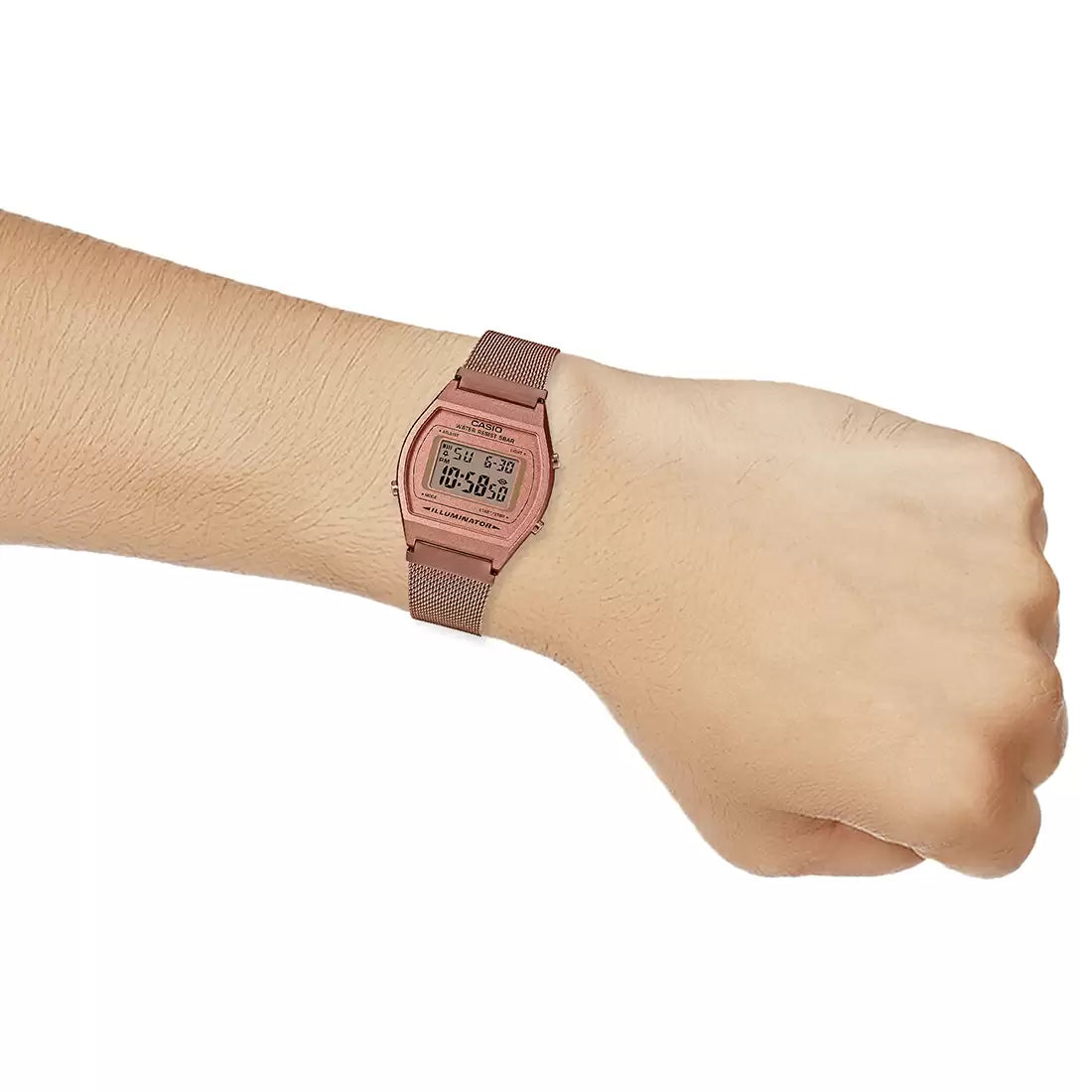 Casio Digital Rose Gold & Stainless Steel Unisex Watch D216