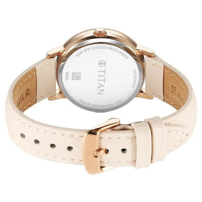 Analog Pink & Leather Women's Watch NS95236WL01