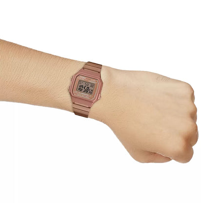 CASIO Digital Rose Gold & Stainless Steel Unisex Watch D200
