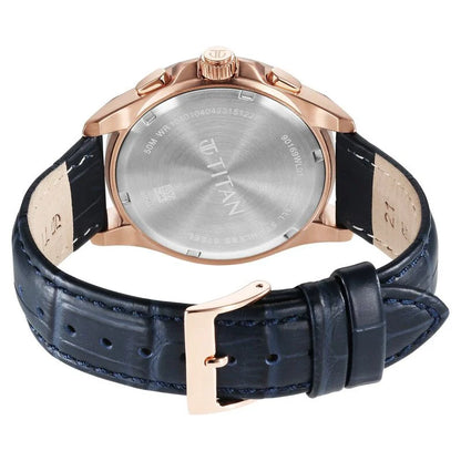 Multifunction Blue & Leather Men's Watch 90169WL01