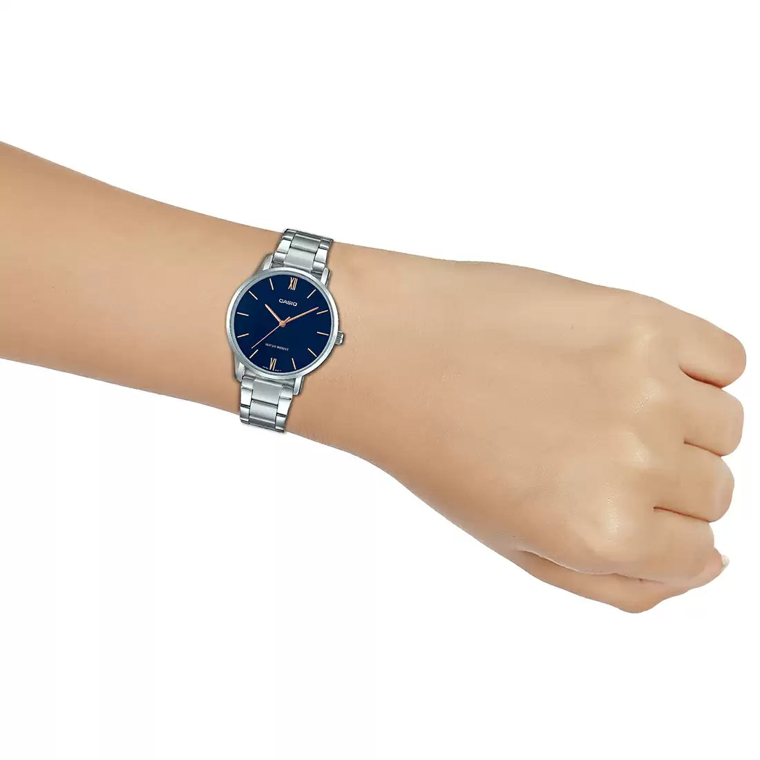 Casio Analog Blue & Stainless Steel Women's Watch A1623