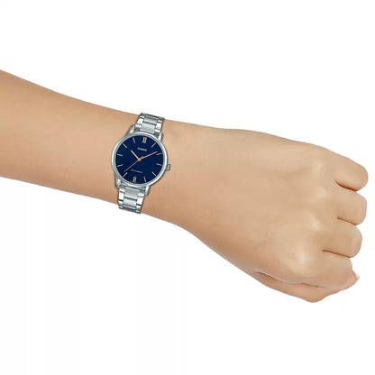 Casio Analog Blue & Stainless Steel Women's Watch A1623