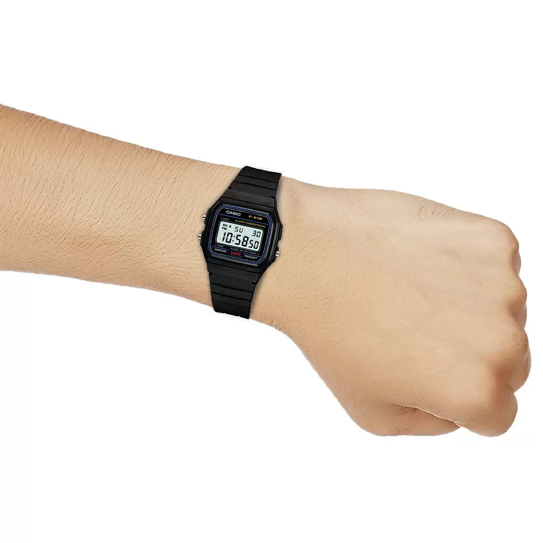 Casio Digital Black & Resin Men's Watch D002