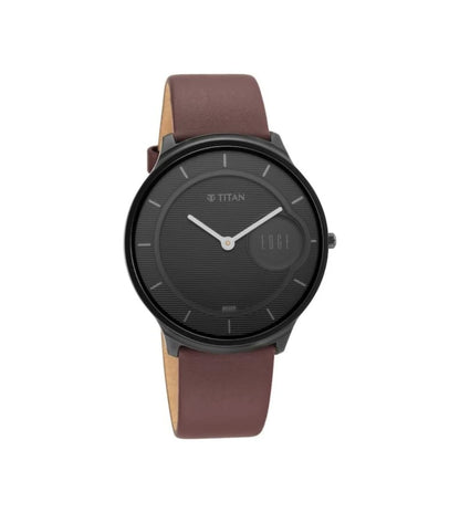 Analog Black & Leather Men's Watch NR1843NL01