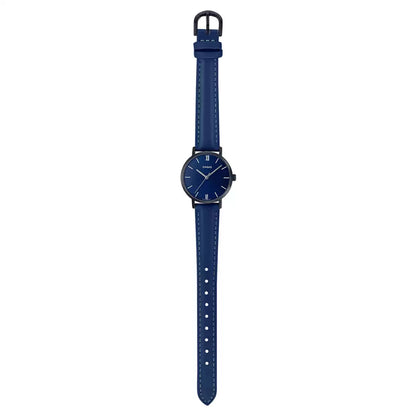 Blue Leather Analog - Women's Watch