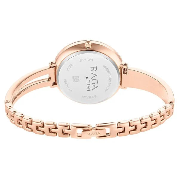 Raga Viva Rose Gold Dial Women Watch With Metal Strap