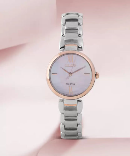Citizen Analog Pink & Stainless Steel Women's Watch EM0536 84Y