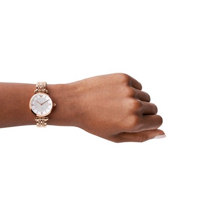 Emporio Armani Analog White & Stainless Steel Women's Watch AR11244