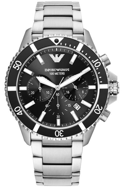 Emporio Armani Chronograph Black & Stainless Steel Men's Watch AR11360