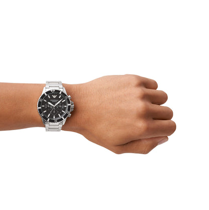 Emporio Armani Chronograph Black & Stainless Steel Men's Watch AR11360