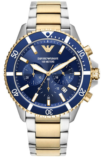 Emporio Armani Chronograph Blue & Stainless Steel Men's Watch AR11362