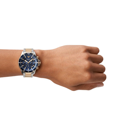 Emporio Armani Chronograph Blue & Stainless Steel Men's Watch AR11362