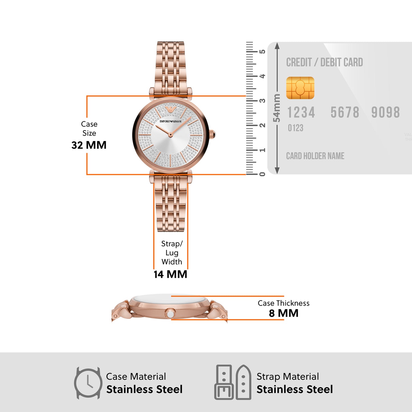 Emporio Armani Analog Silver & Stainless Steel Women's Watch AR11446