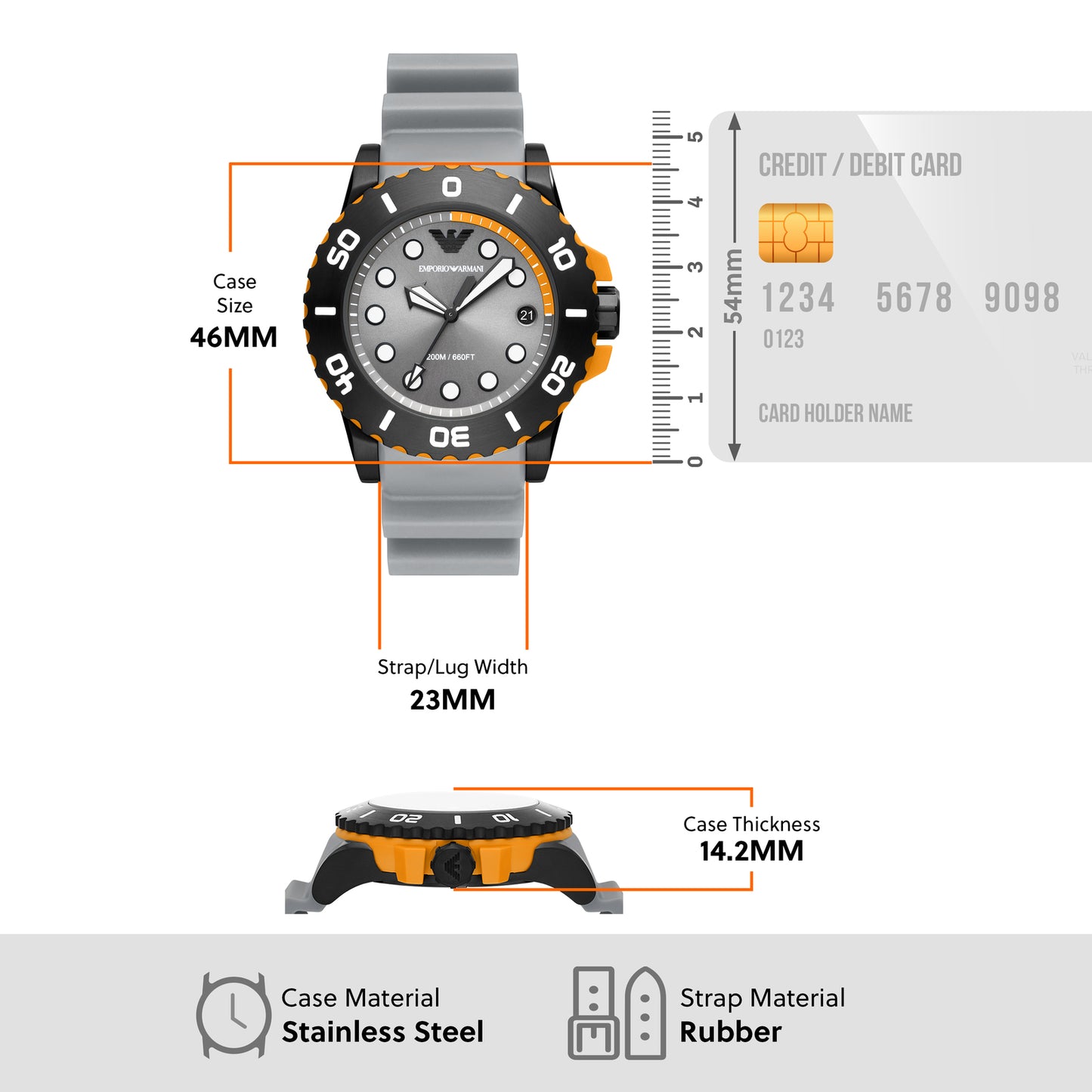 Emporio Armani Analog Gray & Polyurethane Men's Watch AR11477
