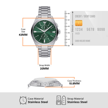 Emporio Armani Chronograph Green & Stainless Steel Men's Watch AR11480