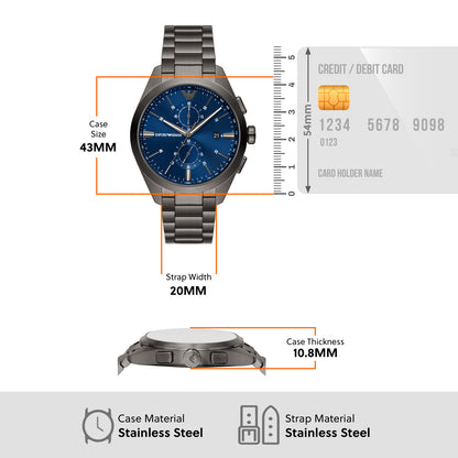 Emporio Armani Chronograph Blue & Stainless Steel Men's Watch AR11481