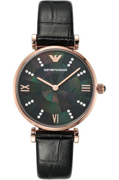Emporio Armani Analog Mother Of Pearl & Leather Women's Watch AR11503