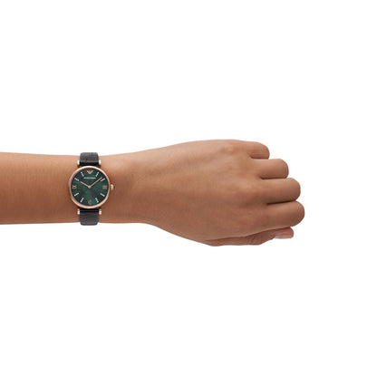 Emporio Armani Analog Mother Of Pearl & Leather Women's Watch AR11503