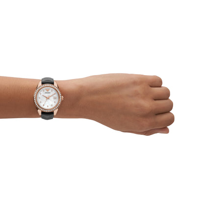 Emporio Armani Analog Mother Of Pearl & Leather Women's Watch AR11505