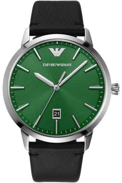 Emporio Armani Analog Green & Leather Men's Watch AR11509