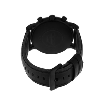 Emporio Armani Chronograph Black & Leather Men's Watch AR1970