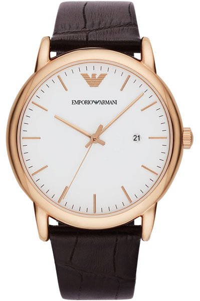 Emporio Armani Analog White & Leather Men's Watch AR2502