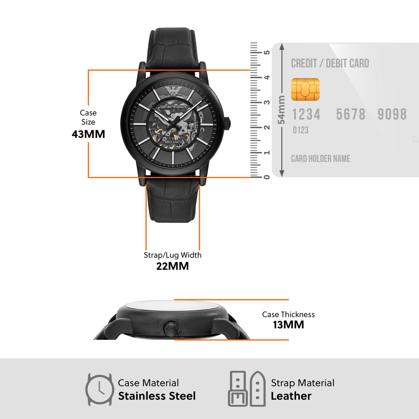 Emporio Armani Analog Black & Leather Men's Watch AR60008