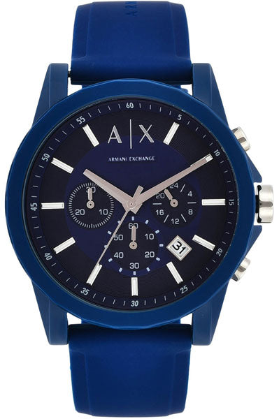 Armani Exchange Chronograph Blue & Silicone Men's Watch AX1327