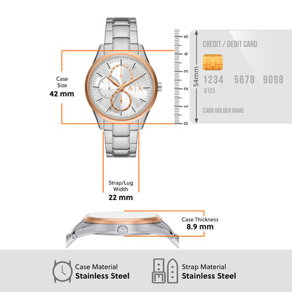Armani Exchange Analog Silver & Stainless Steel Men's Watch AX1870
