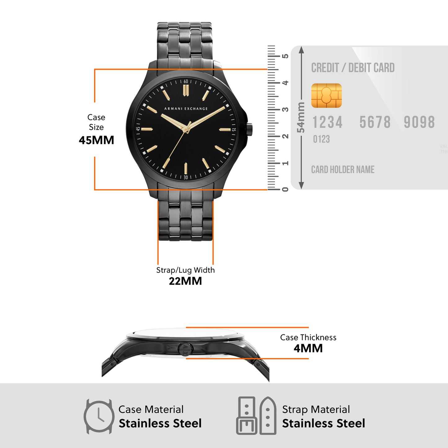 Armani Exchange Analog Black & Stainless Steel Men's Watch AX2144